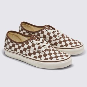 Vans Authentic Checkerboard Shoe. Brown / White